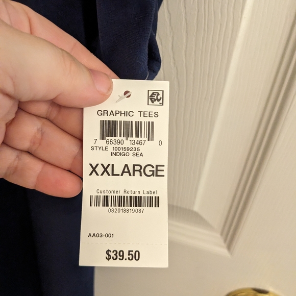 ‼️CLEARANCE  Navy blue, short sleeve top with floral embroidery, size XXL - Picture 4 of 12